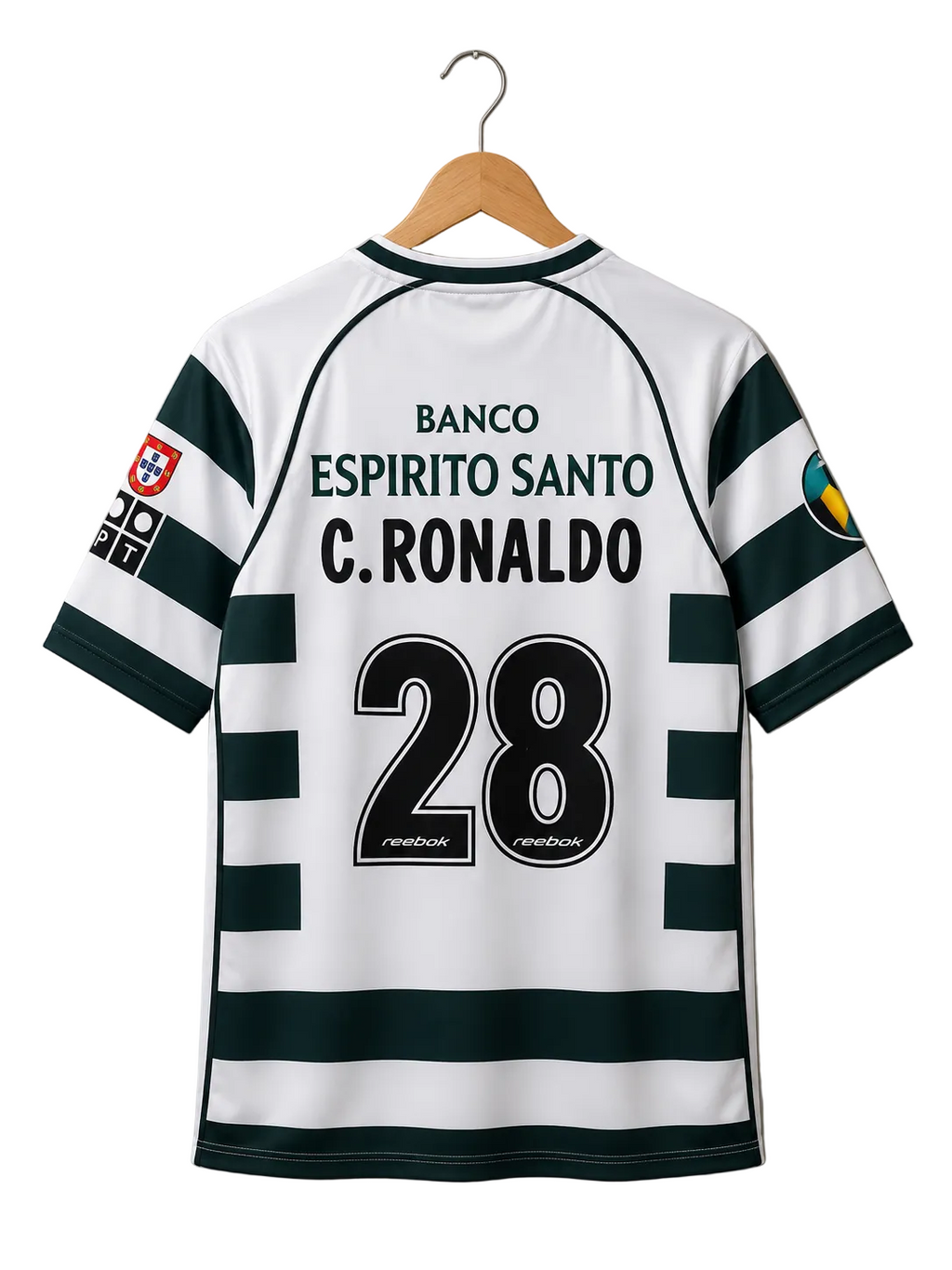 SPORTING 2001 RONALDO HOME  PREMIUM KIT EMBROIDERY