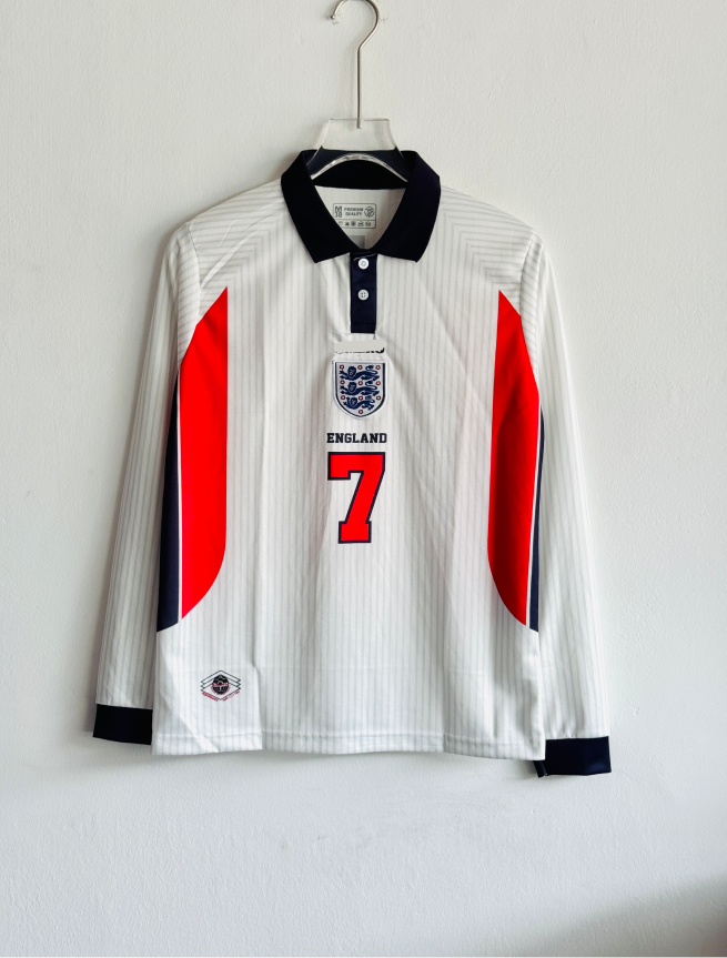 ENGLAND 1998 HOME KIT BECKHAM FULLSLEEVE POLO EMBROIDERY