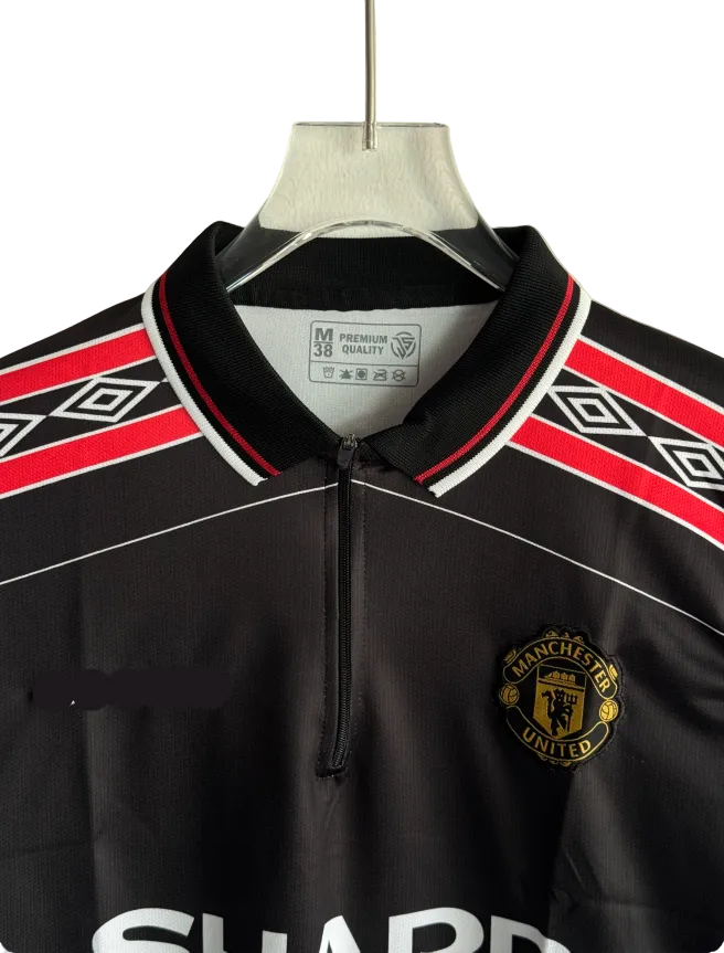 MANCHESTER UNITED 1998-99 THIRD KIT BECKHAM FULLSLEEVE POLO EMBROIDERY